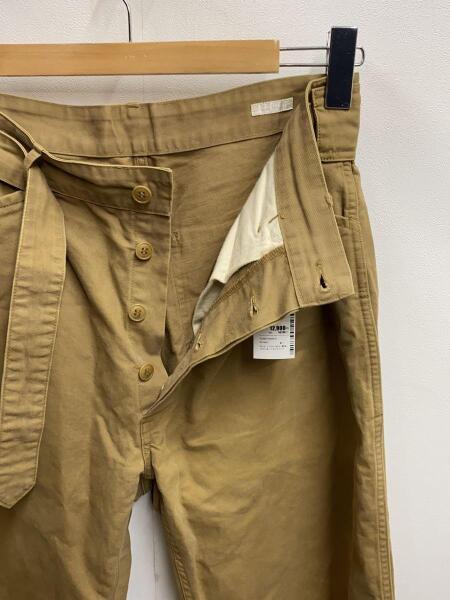 コモリ　COMOLI　コットンリネンベルテッドパンツ　１　キャメル COMOLIコモリ コットンリネンベルテッドパンツ コモリ COMOLI コットン