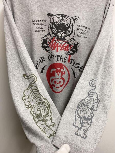 STUSSY(ステューシー) / 00s/Year Of Tiger/袖プリ/長袖Tシャツ/M 