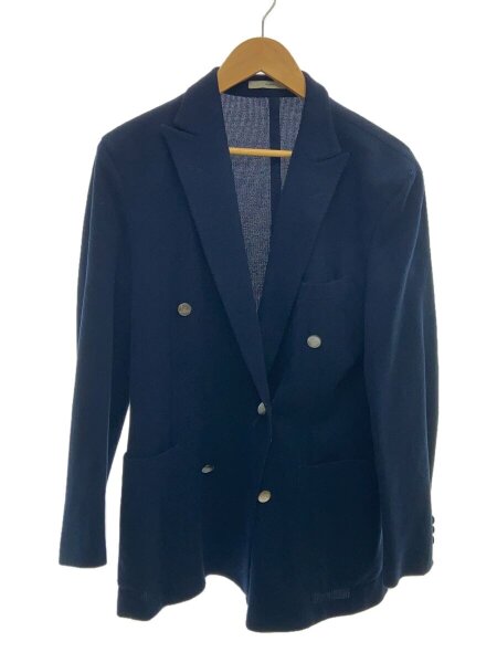 【美品】ボリオリ 現行 テーラードジャケット 48 アンコンジャケット 美品✨ボリオリ DOVER テーラードジャケット チェック アンコン 紺色 48