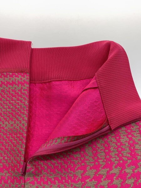 FENDI / シルク混スカート/38/ポリエステル/PNK/千鳥格子/FQ6688 FENDI(フェンディ) / シルク混スカート/38/ポリエステル/PNK/千鳥格子