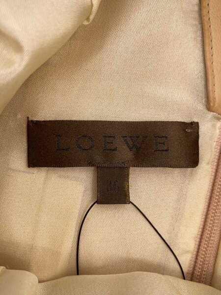 LOEWE(ロエベ) / 裏地シルク/ノースリーブワンピース/36/羊革/BEG