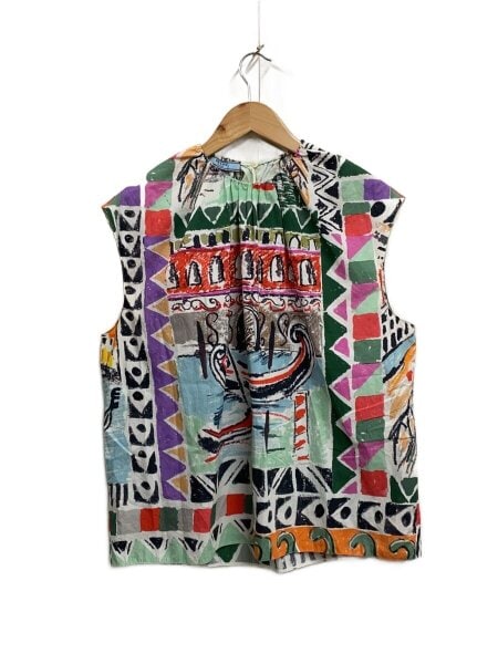 PRADA(プラダ) / 18年製/半袖ブラウス/40/コットン/マルチカラー/総柄 