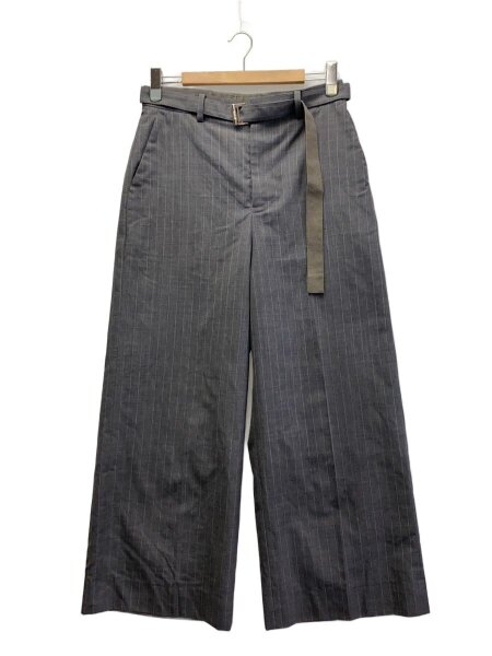 sacai(サカイ) / Chalk Stripe Pants/3/ポリエステル/GRY/ストライプ