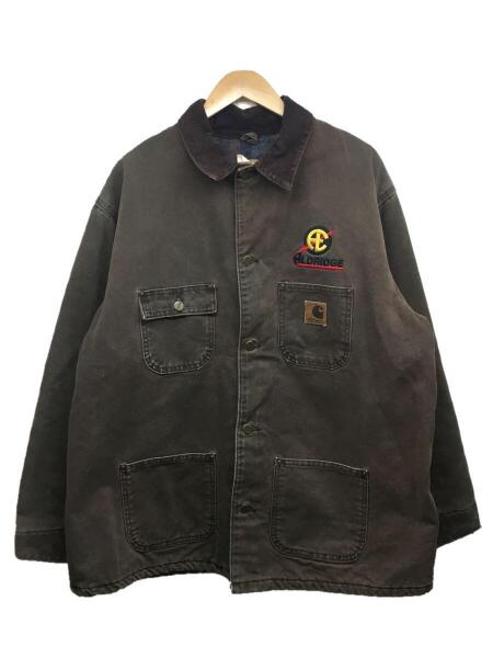 Carhartt カバーオールブラックブラウン企業ロゴ