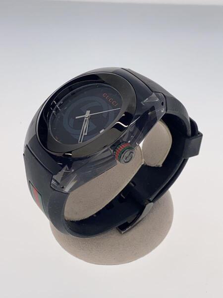 GUCCI(グッチ) / クォーツ腕時計/アナログ/ラバー/BLK/BLK/SS/137.1
