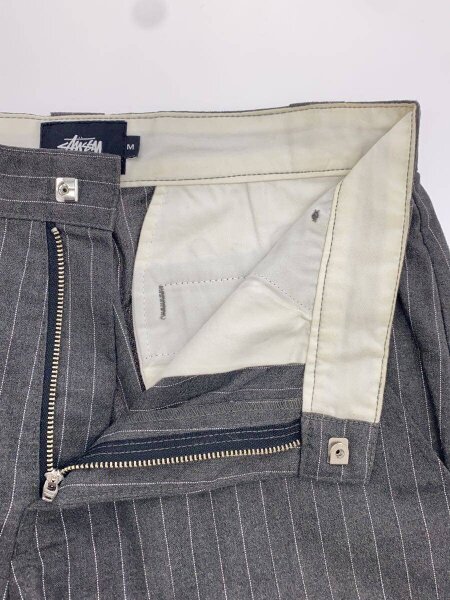 STUSSY(ステューシー) / スラックスパンツ/M/コットン/GRY/ストライプ 