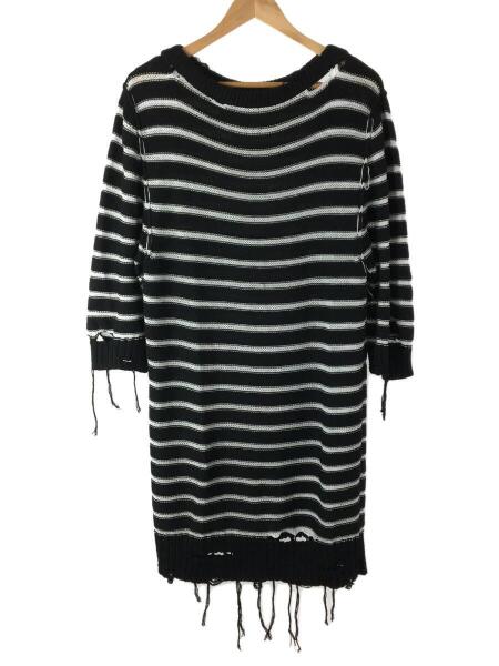 MM6(エムエムシックス) / 22SS/Distressed knit dress/長袖ワンピース 