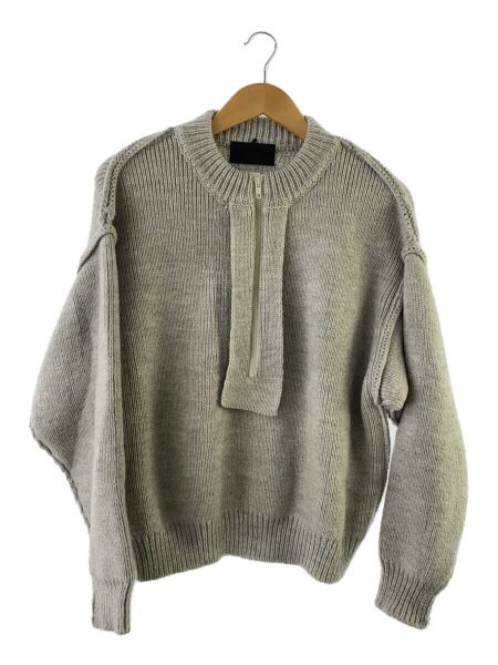 UNUSED(アンユーズド) / 23AW/HALF ZIP KNIT/0/ウール/グレー/無地 