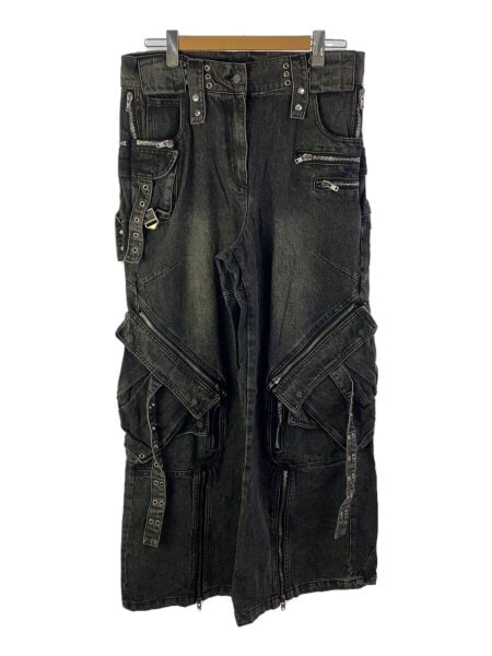 NO/FAITH STUDIOUS ブラック ヘビー デニムカーゴパンツ M NO/FAITH STUDIOUS ブラック ヘビー デニムカーゴパンツ M