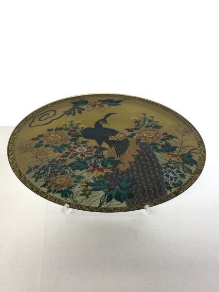 九谷焼(クタニヤキ) / インテリア雑貨/GLD/九谷焼/錦泉/飾皿/牡丹/孔雀
