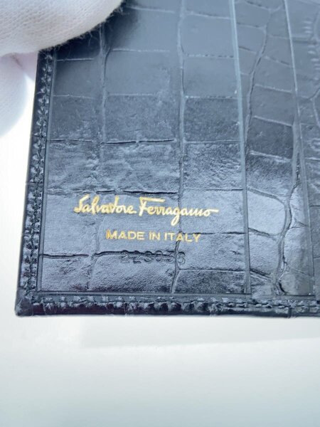 未使用品 Salvatore Ferragamo 三つ折り財布 ヴァラリボン 黒 未使用