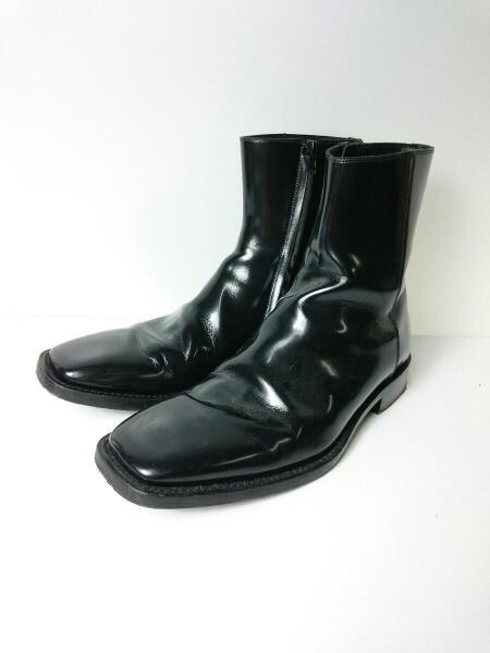 BALENCIAGA リムブーティパテントサイドジップブーツ バレンシアガ