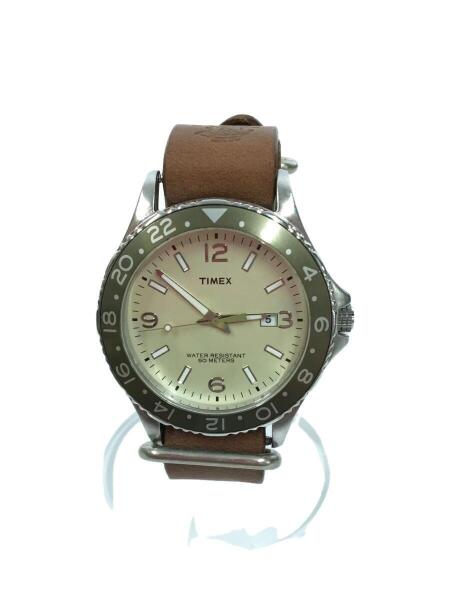 TIMEX(タイメックス) / クォーツ腕時計/アナログ/レザー/CRM/BRW 