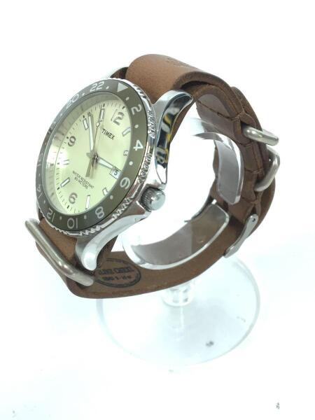TIMEX(タイメックス) / クォーツ腕時計/アナログ/レザー/CRM/BRW 
