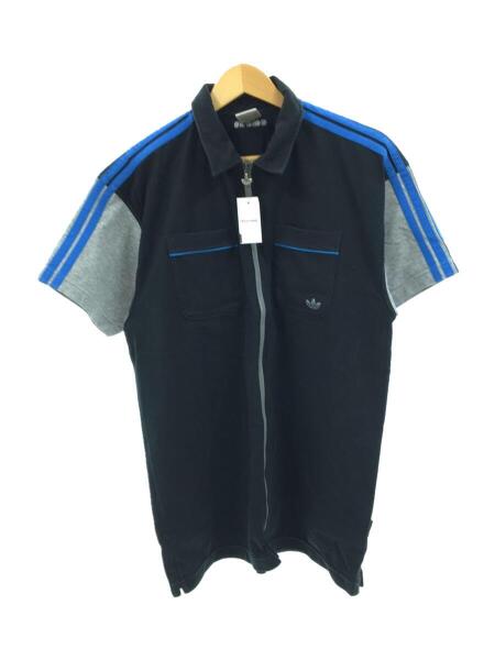 adidas(アディダス) / 半袖シャツ/L/コットン/BLK/80s/白タグ/デサント 