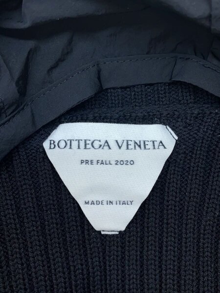 BOTTEGA VENETA / 20AW/2WAYナイロンフーディドライバーズニット/S/ウール/ブラック/631288　VKVX0/ボッ// BOTTEGA VENETA(ボッテガヴェネタ) / 20AW/2WAYナイロンフーディ