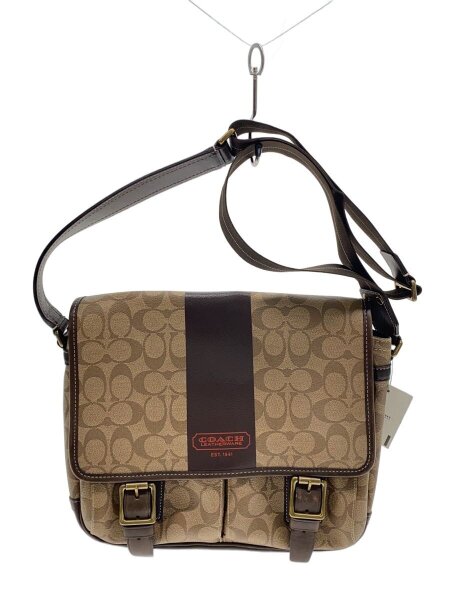 美品✨コーチ ショルダーバッグ シグネチャー ヘリテージ ストライプ ブラウン COACH コーチ ショルダーバッグ ヘリテージ シグネチャー ストライプ