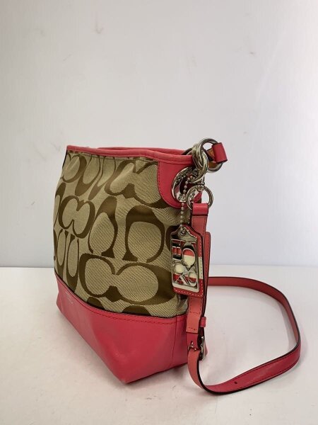 COACH(コーチ) / トートバッグ/シグネチャー/キャンバス×レザー/ピンク