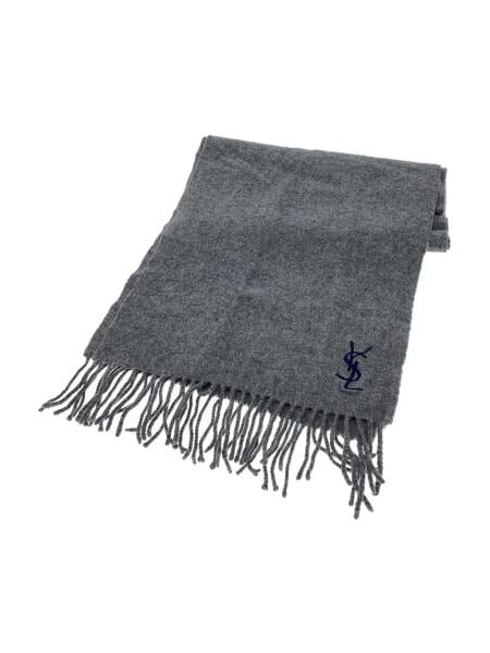 【美品】SAINT LAURENT グレー カシミア　マフラー 美品】SAINT LAURENT グレー カシミア マフラー 【公式通販】