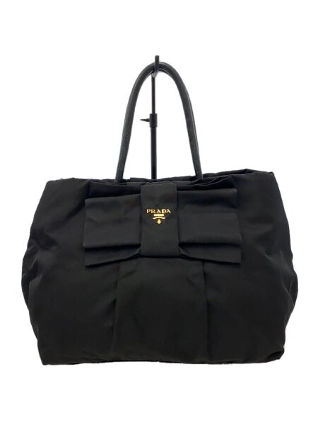 PRADA(プラダ) / リボン_ハンドバッグ/ナイロン/BLK/無地 | 中古品の 