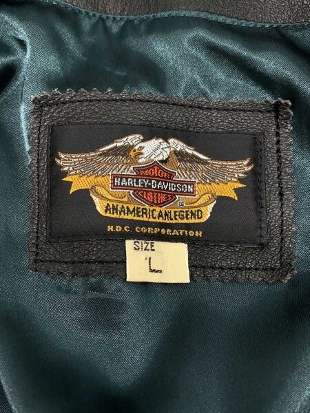 HARLEY DAVIDSON(ハーレーダヴィッドソン) / レザーベスト/L/牛革/BLK