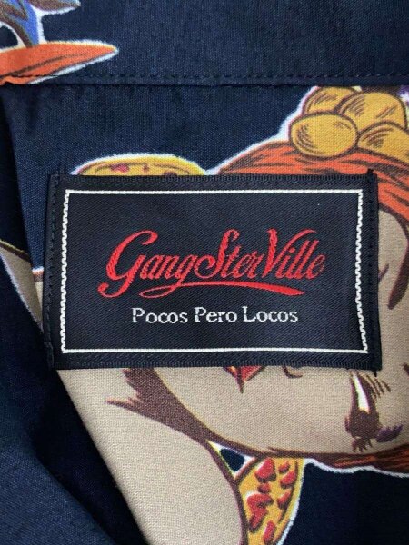 GANGSTERVILLE / CARMEN  L/S SHIRTS/長袖シャツ/XL/レーヨン/BLK/総柄/GSV-24-SS-04 GANGSTERVILLE(ギャングスタービル) / CARMEN L/S SHIRTS/長袖シャツ