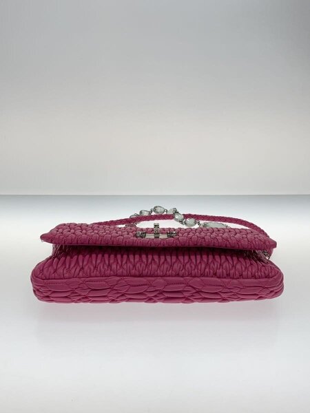 MIU miu miu ミュウミュウ マテラッセ レザー ビジュー ラウンド 