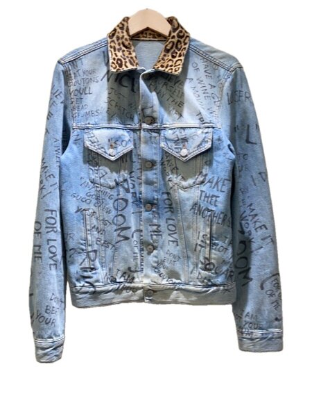GUCCI(グッチ) / レオパード切替/ペイントデニムジャケット/44
