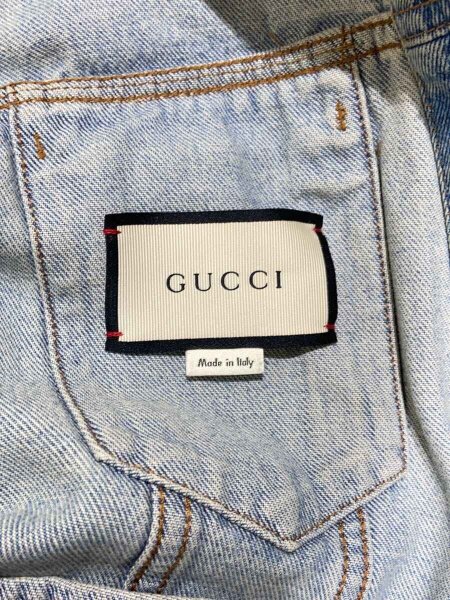 GUCCI(グッチ) / レオパード切替/ペイントデニムジャケット/44