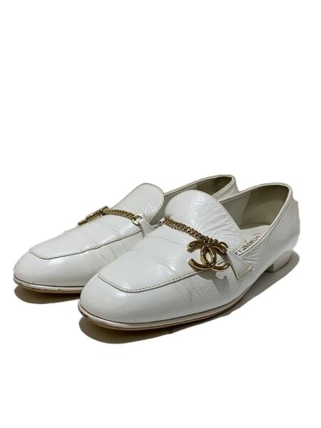 CHANEL(シャネル) / ココマーク/ローファー/37.5/WHT/G45568 | 中古品
