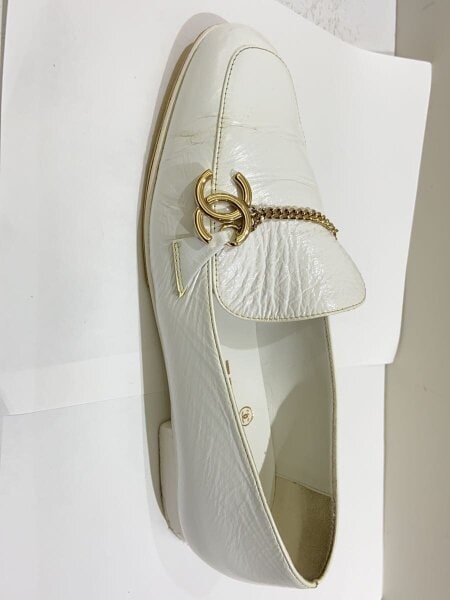 CHANEL(シャネル) / ココマーク/ローファー/37.5/WHT/G45568 | 中古品