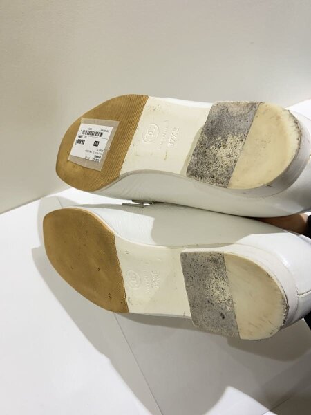 CHANEL(シャネル) / ココマーク/ローファー/37.5/WHT/G45568 | 中古品