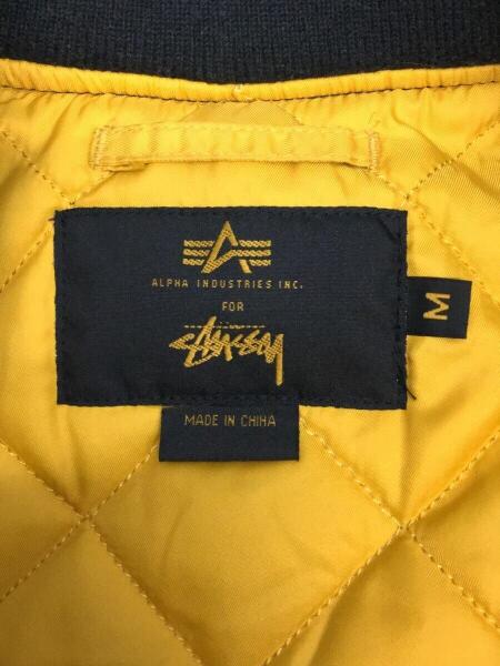 ALPHA INDUSTRIES × STUSSY / フライトジャケット/M/ナイロン/BLK/315035 STUSSY(ステューシー) / フライトジャケット/M/ma1/315035/35周年