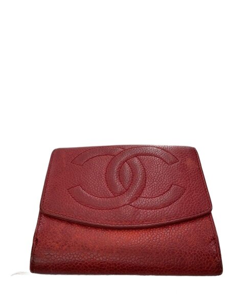 CHANEL(シャネル) / キャビアスキン/ココマーク/2つ折りWホック財布