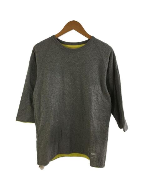 STUSSY◇Tシャツ/L/コットン/GRY stussy/リバーシブル/L/コットン/GRY