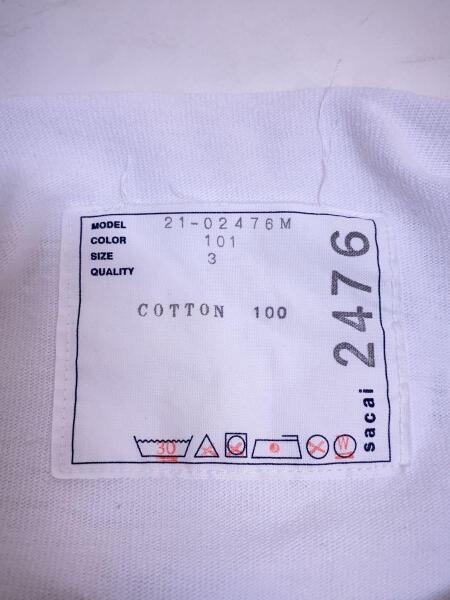 sacai(サカイ) / 長袖Tシャツ/3/コットン/WHT/21-02476M/21SS/ARCHIVE
