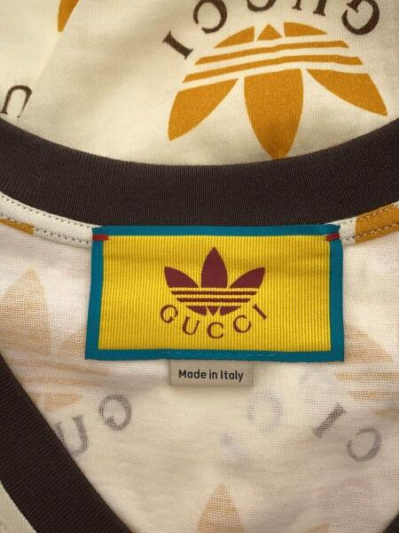 GUCCI × adidas / Tシャツ/L/コットン/CRM/総柄/693539 GUCCI(グッチ) / Tシャツ/L/コットン/CRM/総柄/693539 | 古着の販売