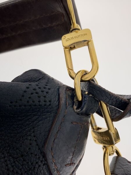 Louis Vuitton ブラックレザー ショルダーバッグマヒナセレネPM
