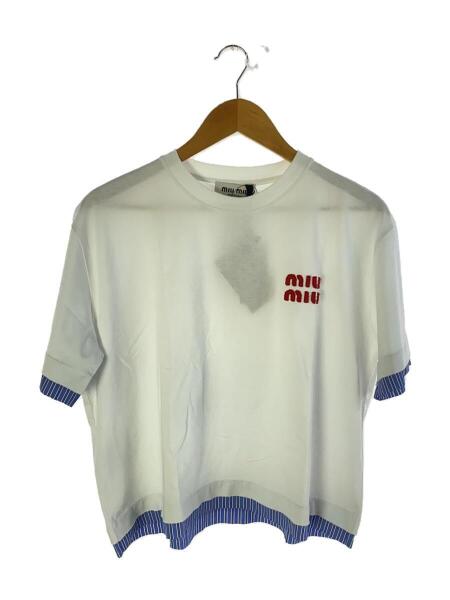 Shirt miumiu ティー シャツ MIU MIU ロゴ刺繍 シャツ 関送込MiuMiu 