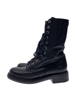 CHANEL 本革編み上げショートブーツ　中古　size39 CHANEL 本革編み上げショートブーツ 中古 size39