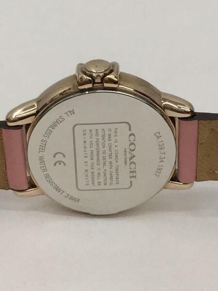COACH / クォーツ腕時計/アナログ/レザー/WHT/PNK/14503615 COACH(コーチ) / クォーツ腕時計/アナログ/レザー/WHT/PNK/SS/14503615