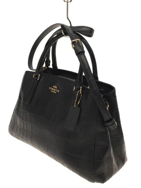 COACH(コーチ) / クロコダイル型押し/2WAY/ハンドバッグ/レザー/BLK 