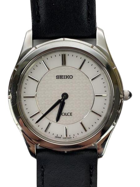 SEIKO(セイコー) / クォーツ腕時計/アナログ/レザー/WHT/BLK/4J40-0AB0 
