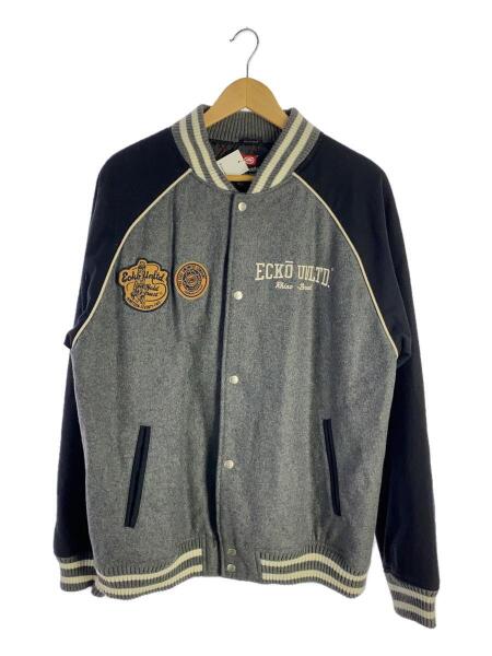 ECKO UNLTD(エコーアンリミテッド) / スタジャン/LL/ウール/GRY/無地 