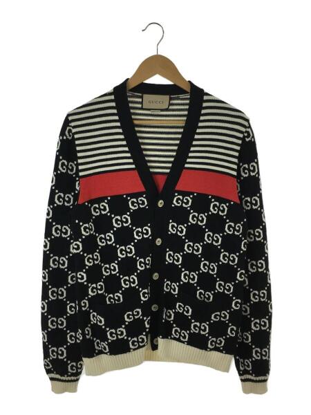 GUCCI(グッチ) / 19AW/GGジャガードカーディガン/S/コットン/BLK/総柄 