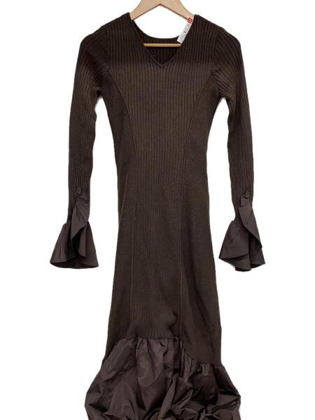 FRAY I.D ギャザーフリルニットコンビワンピ BLK ワンピース