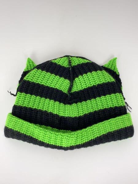 CHARLES JEFFREY LOVERBOY 猫耳 ニット帽 ボーダー 緑 猫耳 ニット帽