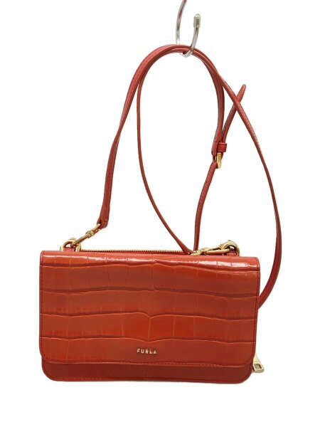FURLA(フルラ) / クロコ型押しミニショルダーバッグ/ウォレット着脱可 