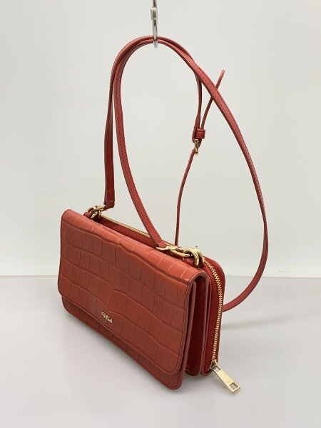 FURLA(フルラ) / クロコ型押しミニショルダーバッグ/ウォレット着脱可 