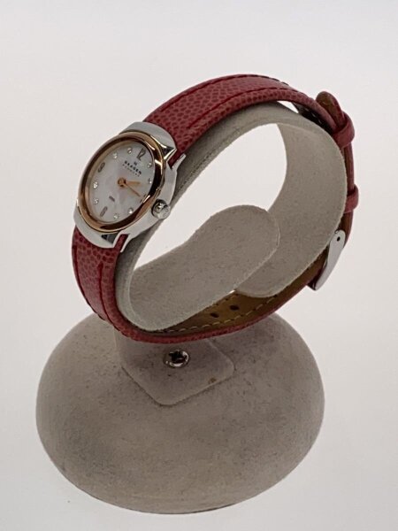 SKAGEN(スカーゲン) / クォーツ腕時計/アナログ/レザー/WHT/RED/電池 